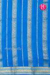 Pure Mysore Crepe Silk Saree-Royalblue And Tealblue-PA46766