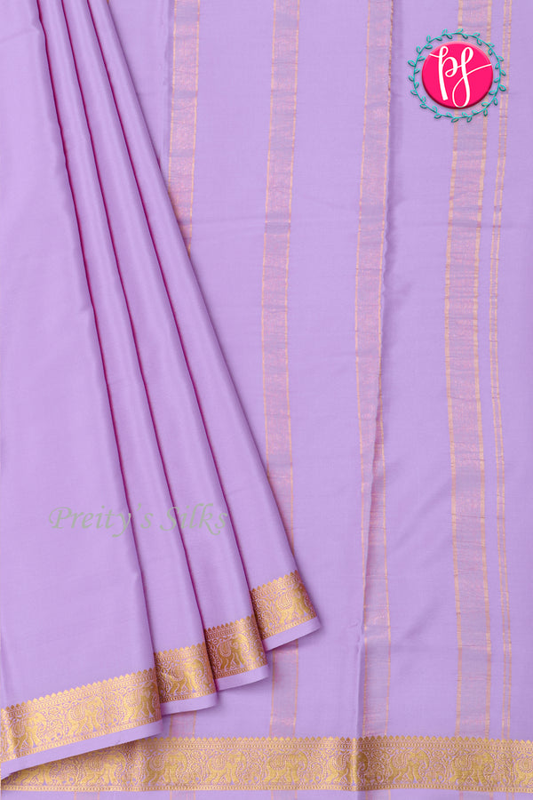 Pure Mysore Crepe Silk Saree-LightLavender-PA19804