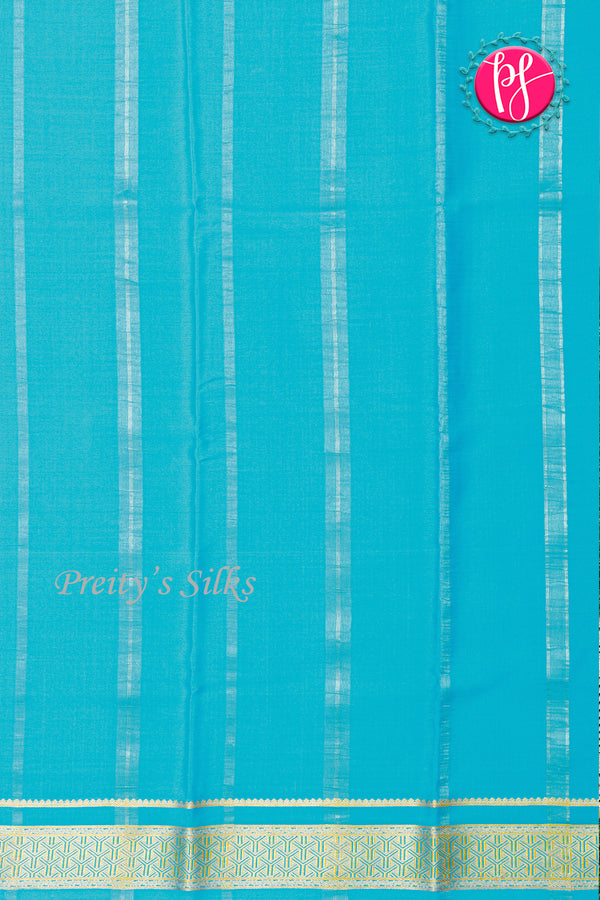 Pure Mysore Crepe Silk Saree-Skyblue-PA26341