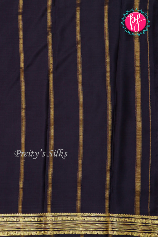 Pure Mysore Crepe Silk Saree-Babypink And Black-PA28981