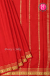 Pure Mysore Crepe Silk Saree-Red-PA21845