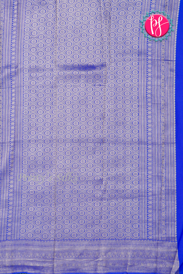 Pure Brocade Designer Crepe Silk Saree-Royalblue-PA35819