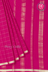 Pure Mysore Crepe Silk Saree (With singlechecks)-Pink -PA10730