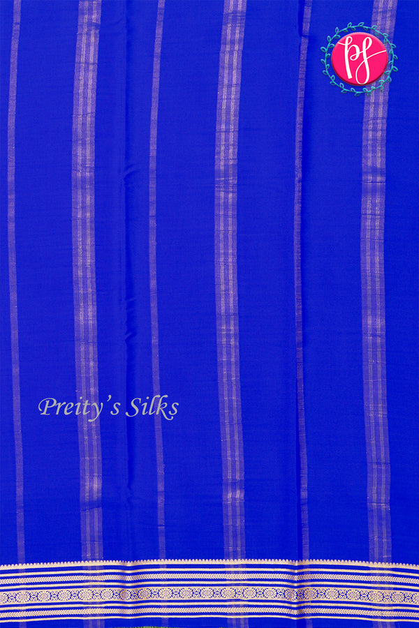 Pure Mysore Crepe Silk Saree-Royalblue-PA35304