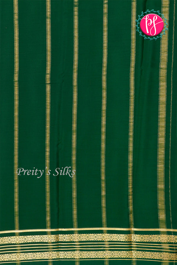 Pure Mysore Crepe Silk Saree-Yellow And Green- PA34176