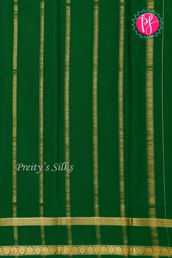 Pure Mysore Crepe Silk Saree-Pink And Green-PA22264