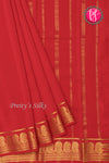 Pure Mysore Crepe Silk Saree-Red-PA20648