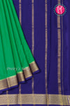 Pure Mysore Crepe Silk Saree-Bottlegreen And Navyblue-PF82729