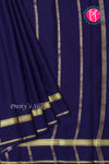 Pure Mysore Crepe Silk Saree-Navyblue-PA21800