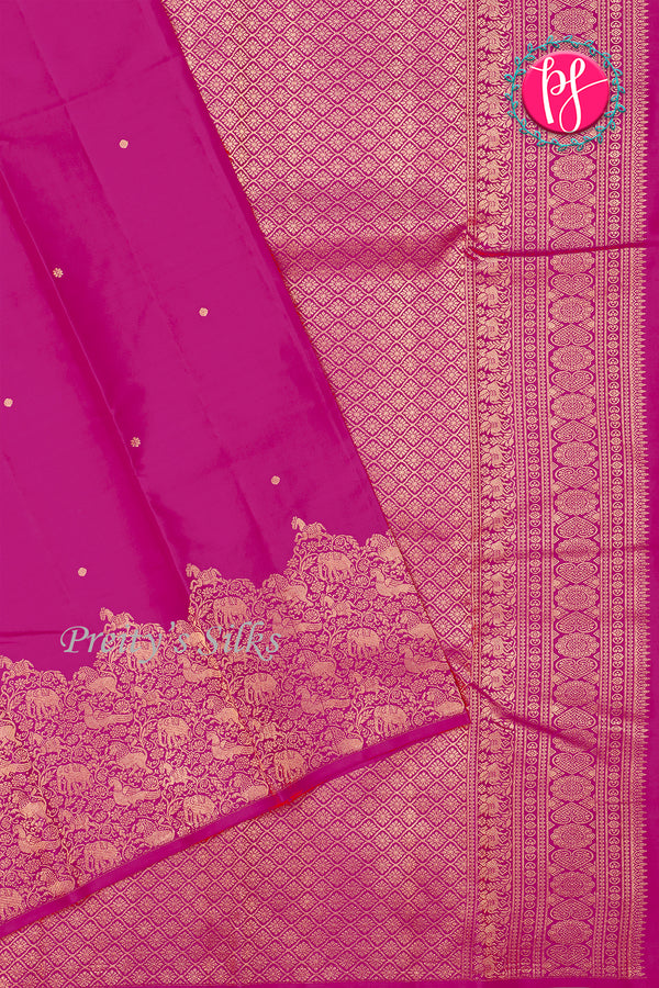 Pure Kanchipuram Silk Saree-Mejentapink-PA27253