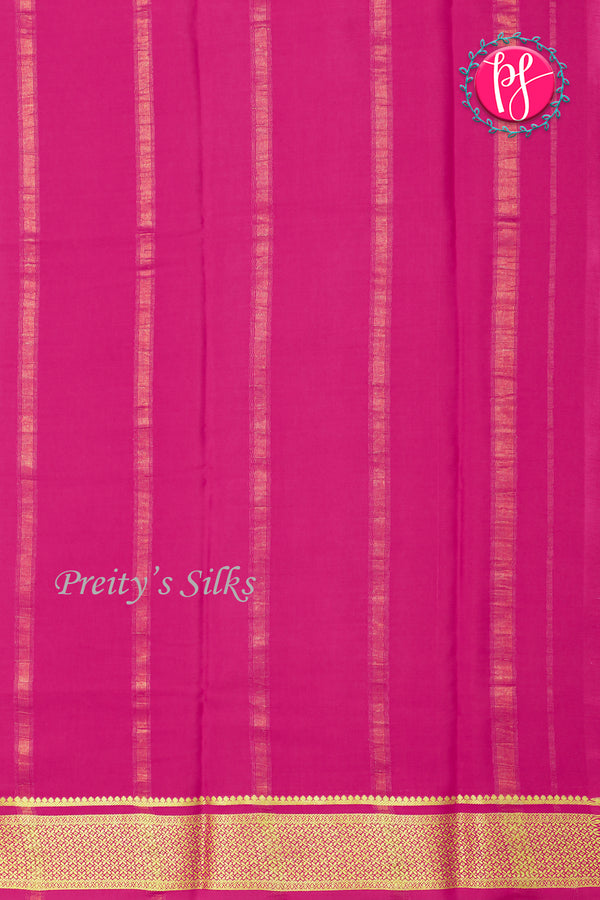 Pure Mysore Crepe Silk Saree-Orange And Pink-PA28744