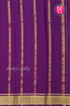 Pure Mysore Crepe Silk Saree-Neon Lime And Deepvoilet-PA28744