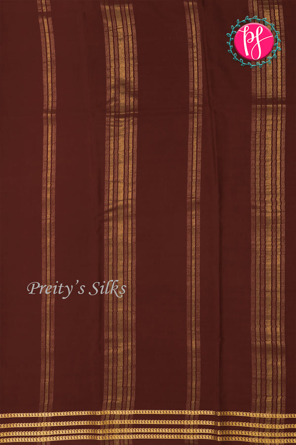 Pure Mysore Crepe Silk Saree-Rustorange And Deepmaroon-PA19960