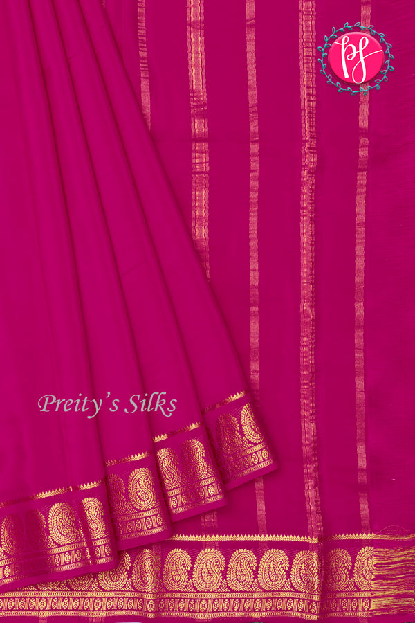 Pure Mysore Crepe Silk Saree-Mejentapink-PA20648
