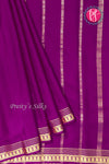 Pure Mysore Crepe Silk Saree -Wine-PA03096