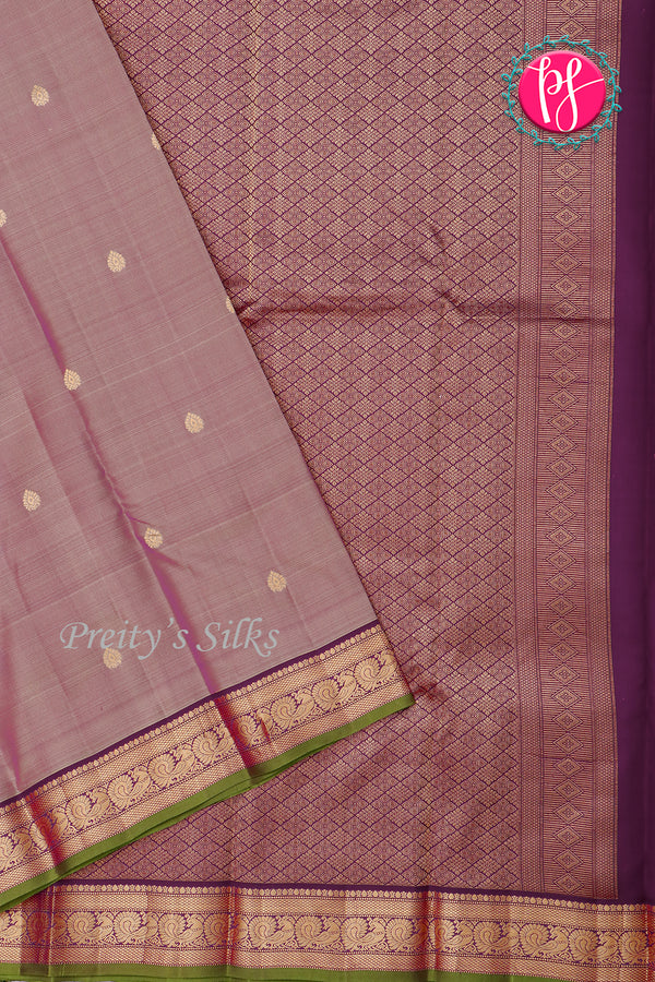 Pure Kanchipuram Silk Saree-Winishgrey-PA27118