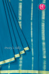Pure Mysore Crepe Silk Saree -Teal Blue-PA11134