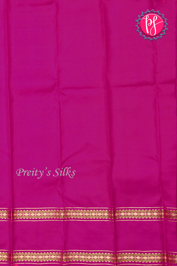 Kanchipuram Soft Silk Saree-Orange And Mejentapink-PA20390