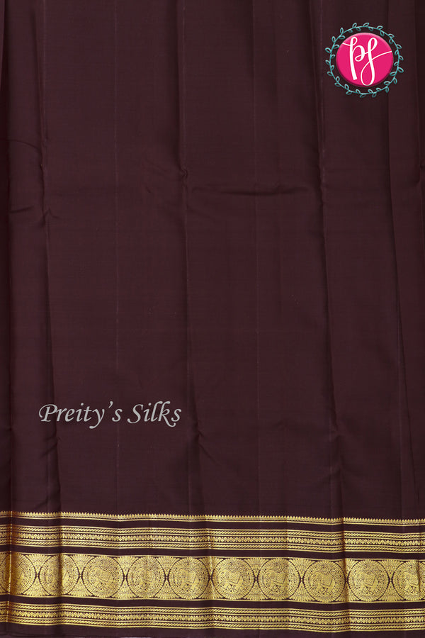 Pure Kanjeevaram Silk Saree-Rustorange And Deepbrown-PF62723