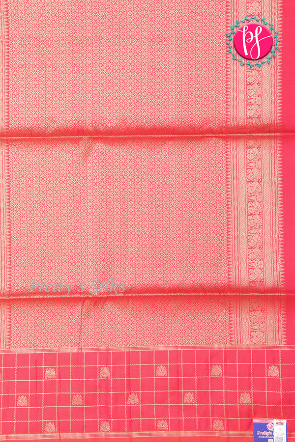 Kanchipuram Soft Silk Saree-Bottlegreen And KanakambaraPinkPA27323