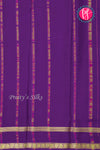 Pure Mysore Crepe Silk Saree-Pistagreen And Purple-PA22264