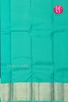Half Pure Kanchipuram Silk Saree-Deep Purple And Turquoise -PF82159