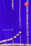 Pure Mysore Crepe Silk Saree -Royalblue-PA11134