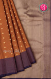 Pure Kanchipuram Silk Saree-Rust Orange With Deep Purple-PF68716