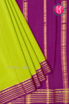 Pure Mysore Crepe Silk Saree-Green And Purple-PA26302
