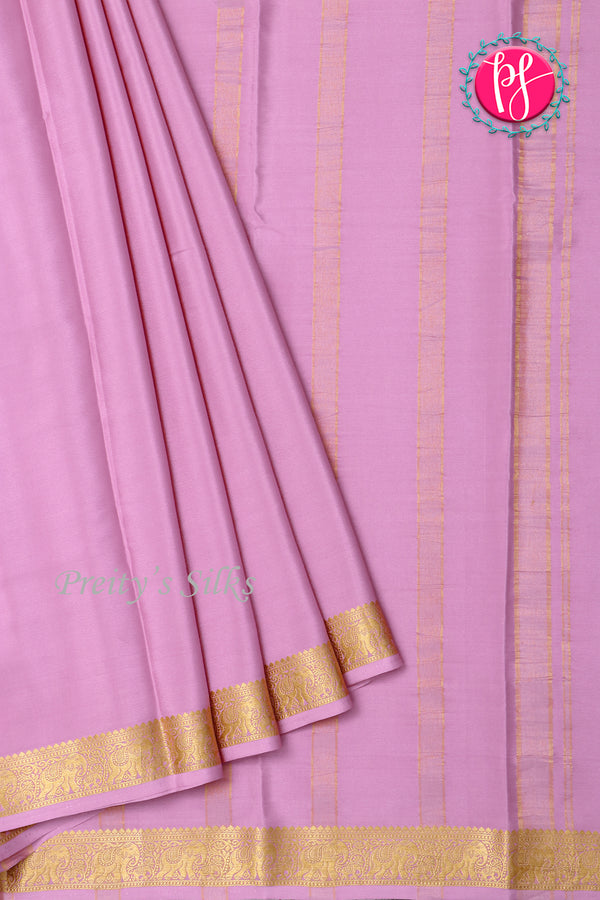 Pure Mysore Crepe Silk Saree-Mauvepink-PA19804
