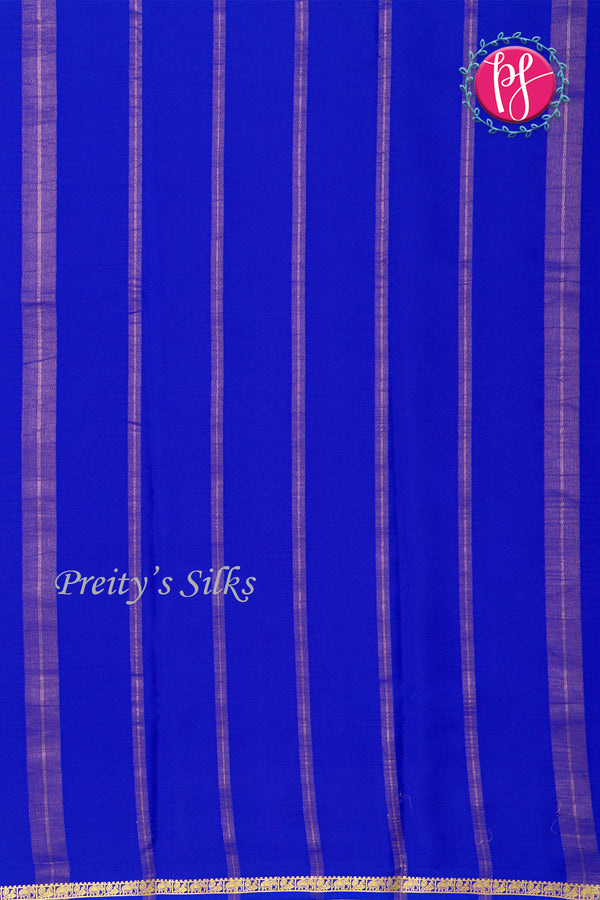 Pure Mysore Crepe Silk Saree -Royalblue-PF84178