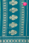 Pure Mysore Crepe Silk Saree-Olivegreen And Tealblue-PeacockBorder-PA26542