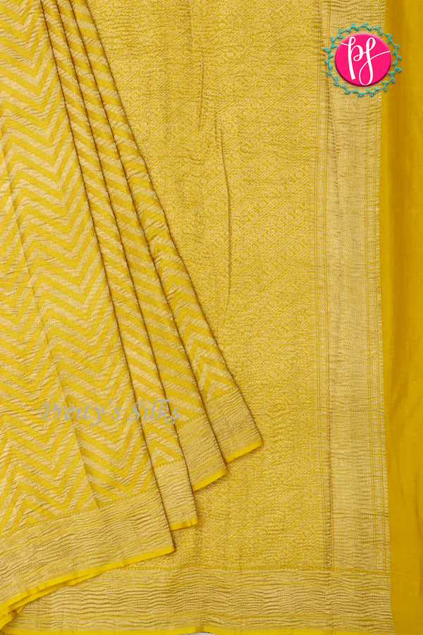 PURE KADDI BANARASI GEORGETTE SILK SAREE-Olive Green-PA23860