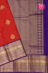 Pure Kanchipuram Silk Saree-Red And Blue-PA23514
