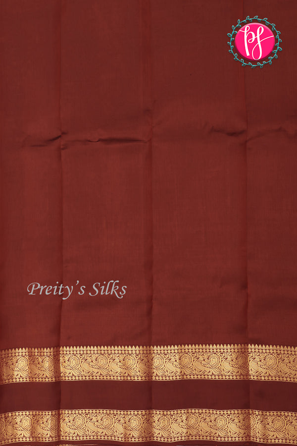 Half Pure Kanchipuram Silk Saree-Mustardyellow And Maroon-PA25793