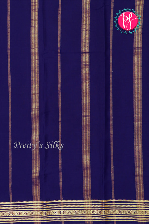 Pure Mysore Crepe Silk Saree-Navyblue- PA35304