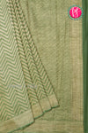 PURE KADDI BANARASI GEORGETTE SILK SAREE-Pastelgreen-PA23860