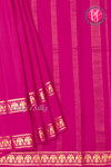 Pure Mysore Crepe Silk Saree-Gandaberunda Border-Pink-PA20598