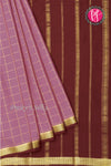 Pure Mysore Crepe Silk Saree -Onion pink And Maroon-PA09448
