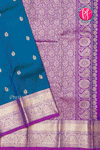 Pure Kanchipuram Silk Saree-Peacockblue-PA39434