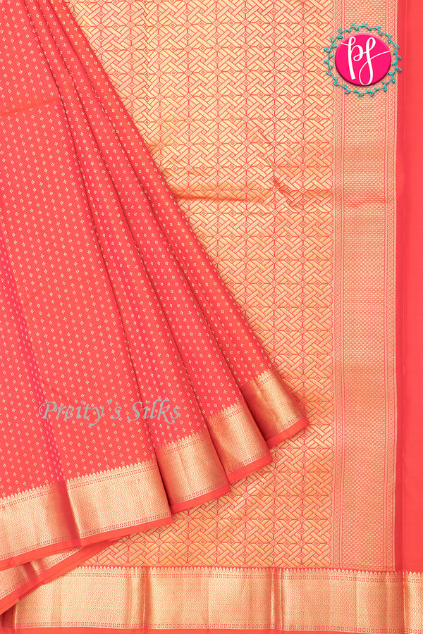 Pure Kanchipuram Silk Saree-Orange-PA34518