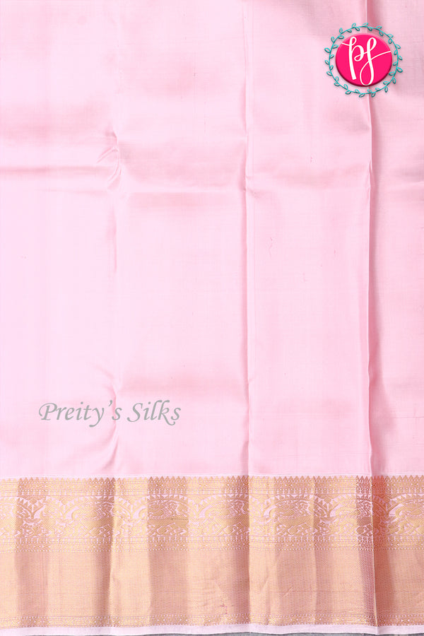 Pure Kanchipuram Silk Saree-Orange And Lightpink-PA23514
