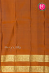 Half Pure Kanchipuram Silk Saree-Chocolate Brown And Mustardyellow-PA25793