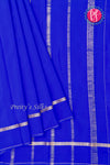 Pure Mysore Crepe Silk Saree-Royalblue-PA19482