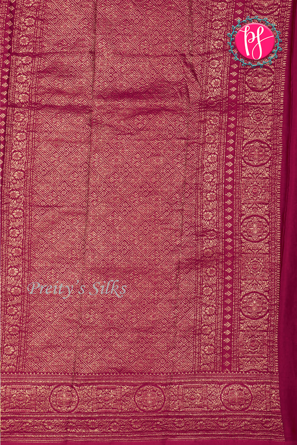 PURE KADDI BANARASI CREPE SILK SAREE-Marron-PA29680