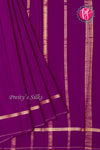 Pure Mysore Crepe Silk Saree-Deep Purple-PA19482