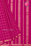 Pure Mysore Crepe Silk Saree-Doublechecks-Pink-PA20527