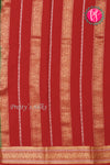 Pure Mysore Crepe Silk Saree-Bottlegreen And Red-PA46766