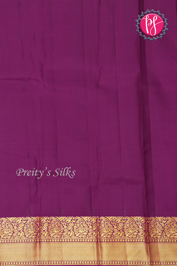 Pure Kanchipuram Silk Saree-Ligth Green With Wine-PF81285