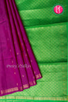 Kanchipuram Soft Silk Saree-Purple And Parrot green-PA20267